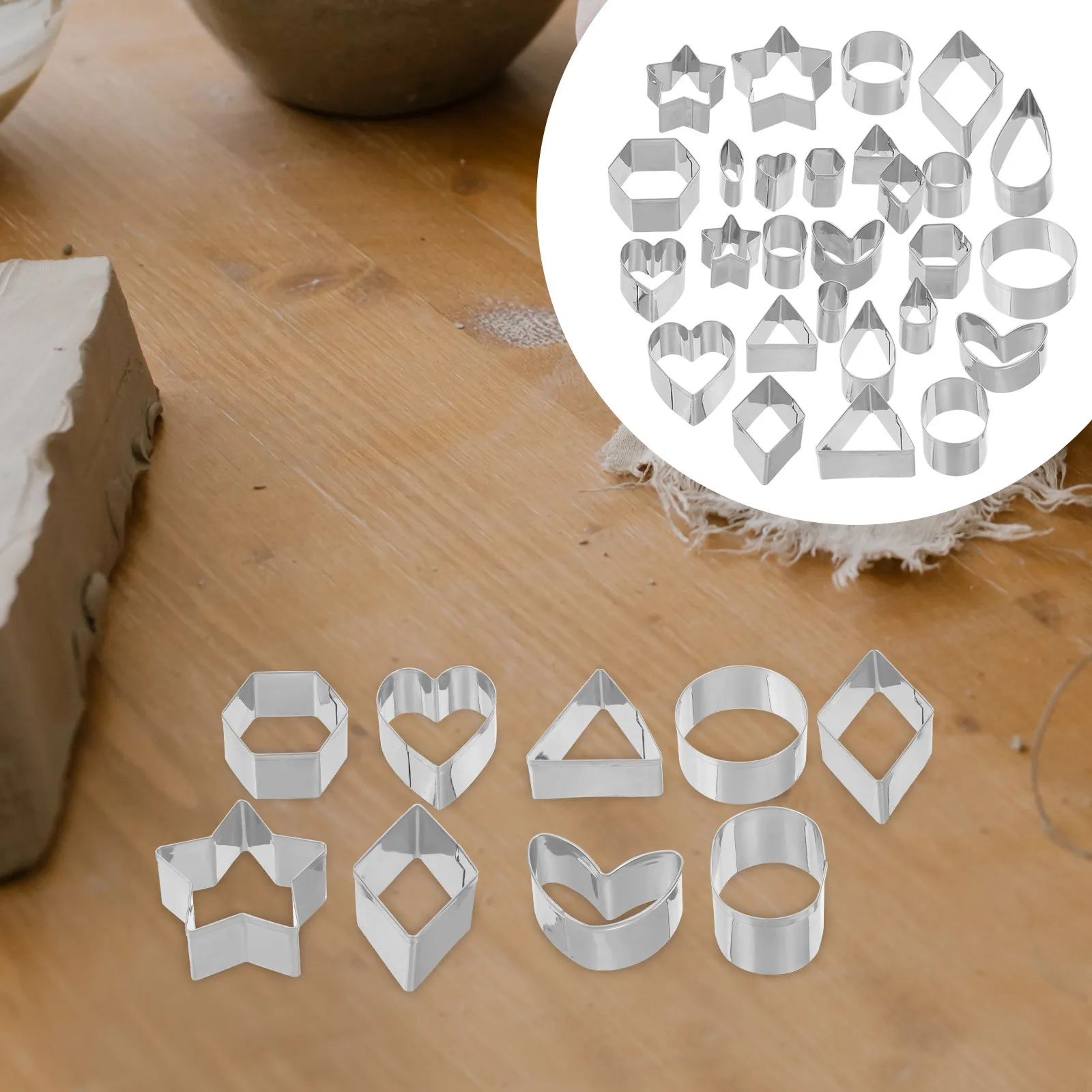 30Pcs Precision Stainless Steel Polymer Clay Earring Cutters for DIY Jewelry Crafting Clay Earring Making Mold Kit Supplies