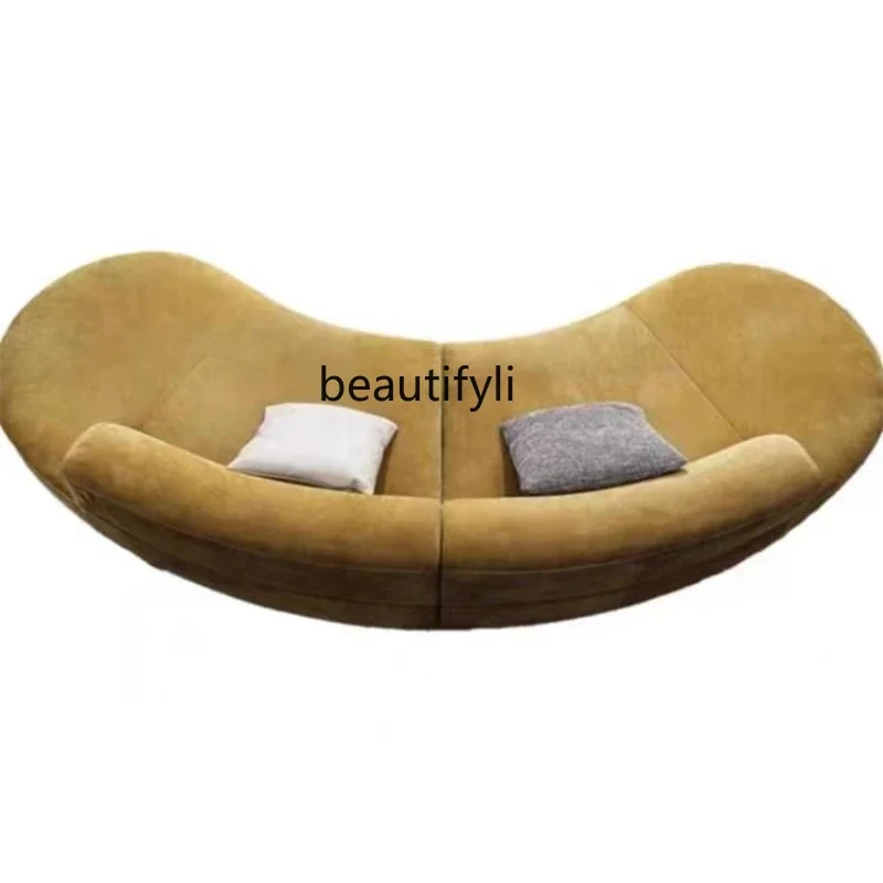 

Italian Minimalist Arc Fabric Sofa Small Apartment Villa Showroom Club Circular Arc Leisure Special-Shaped