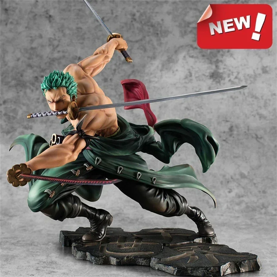 In magazzino One Piece 10cm Anime Figure GK Roronoa Zoro tre lame Sa-massimo Manga Statue Action Figure Collection Model Kid Toy