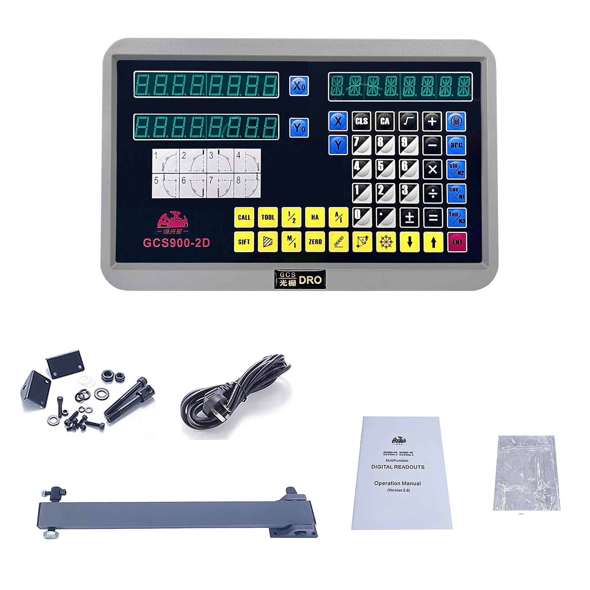 Hxx-dro Display de Readout Digital Ttl Fro Escala Linear Fresagem Torno Máquinas Cnc Boring Eixos Eixos Gcs9002d Gcs9003d