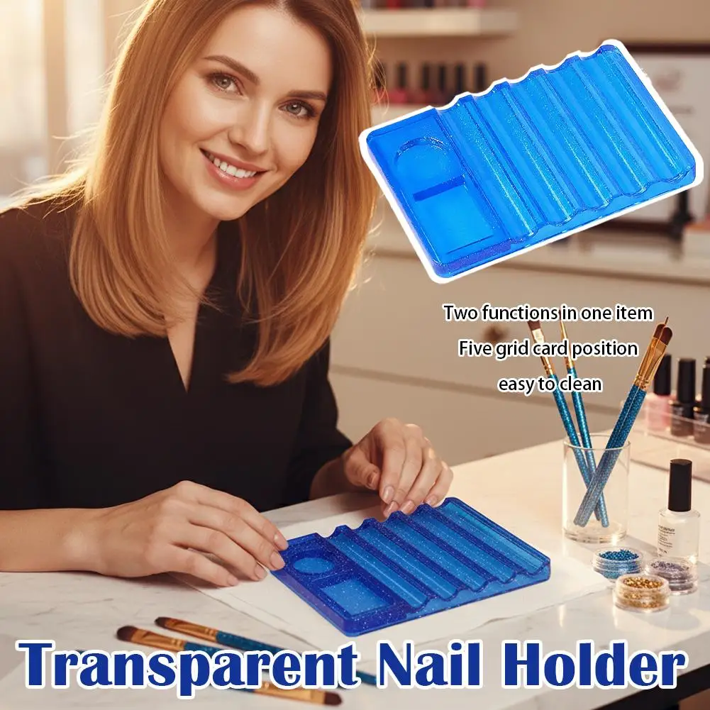 5-Grid Nail Art Pen Holder with Palette Multi-purpose Support Brush Manicure Organizer Makeup Tools Stand Display Rack Stor T0V3 view 5