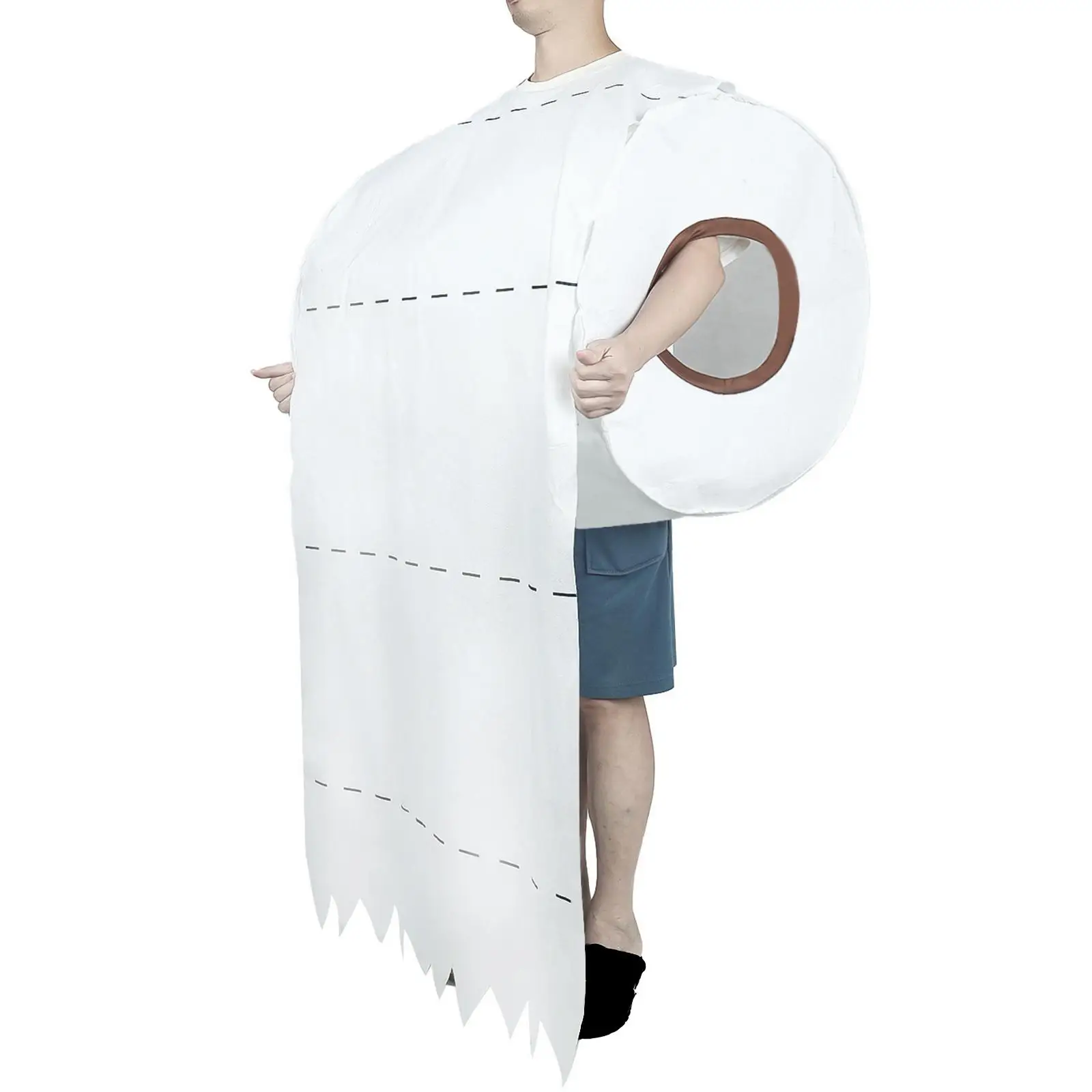 Toilet Tissue Costume Hilarious Funny Couple Roll Paper Roll Paper Cosplay Clothing for Stage Halloween Cosplay Couples Adult