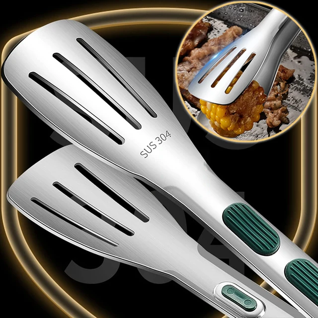 Nowe szczypce do żywności ze stali nierdzewnej BBQ Meat Salad Bread Clip Barbecue Grill Buffet Clamp Antypoślizgowe szczypce Narzędzia kuchenne Gadżety kuchenne