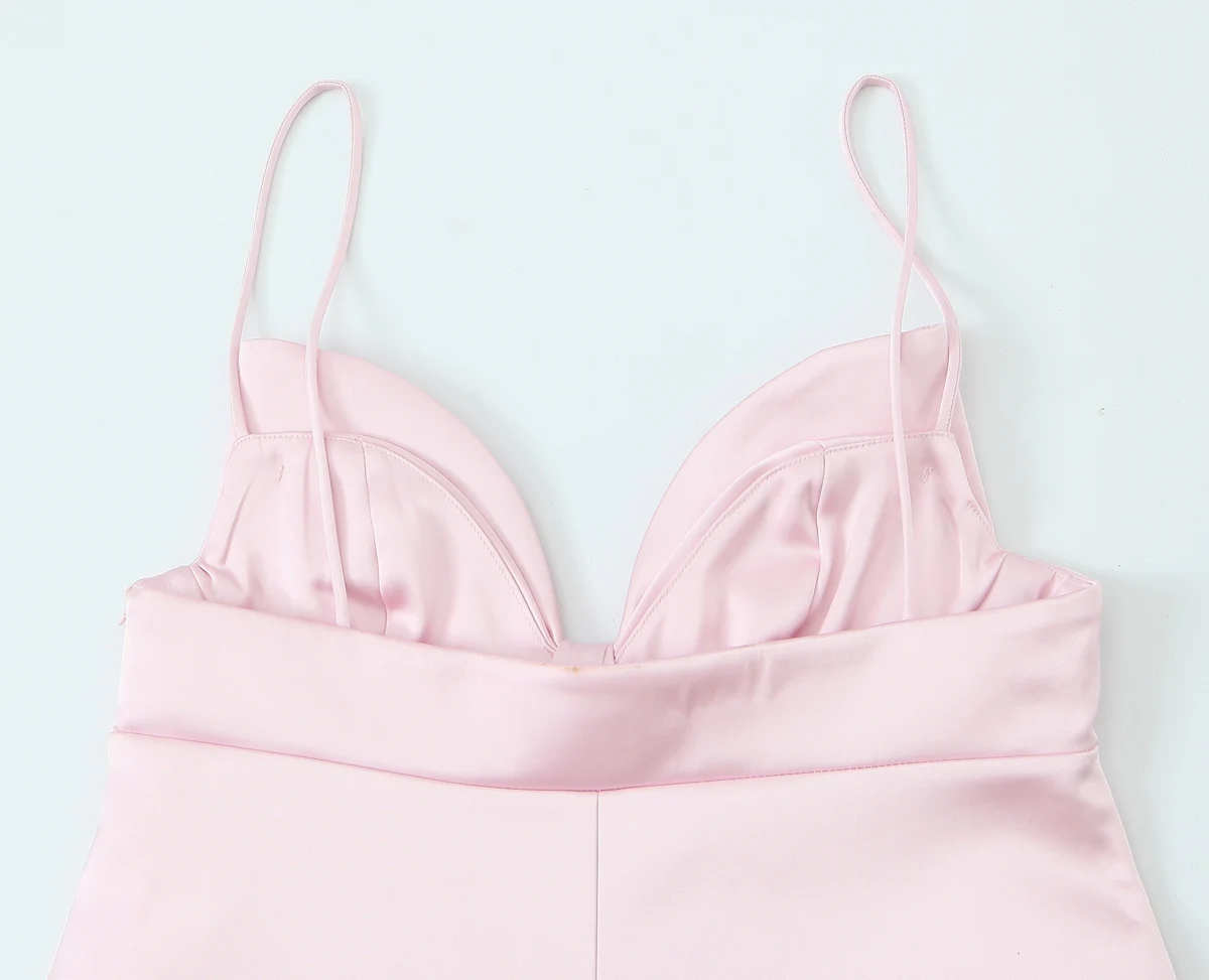 Nieuwe modieuze mini-jurk voor dames met sexy effen kleur mouwloze zoete feestjurk