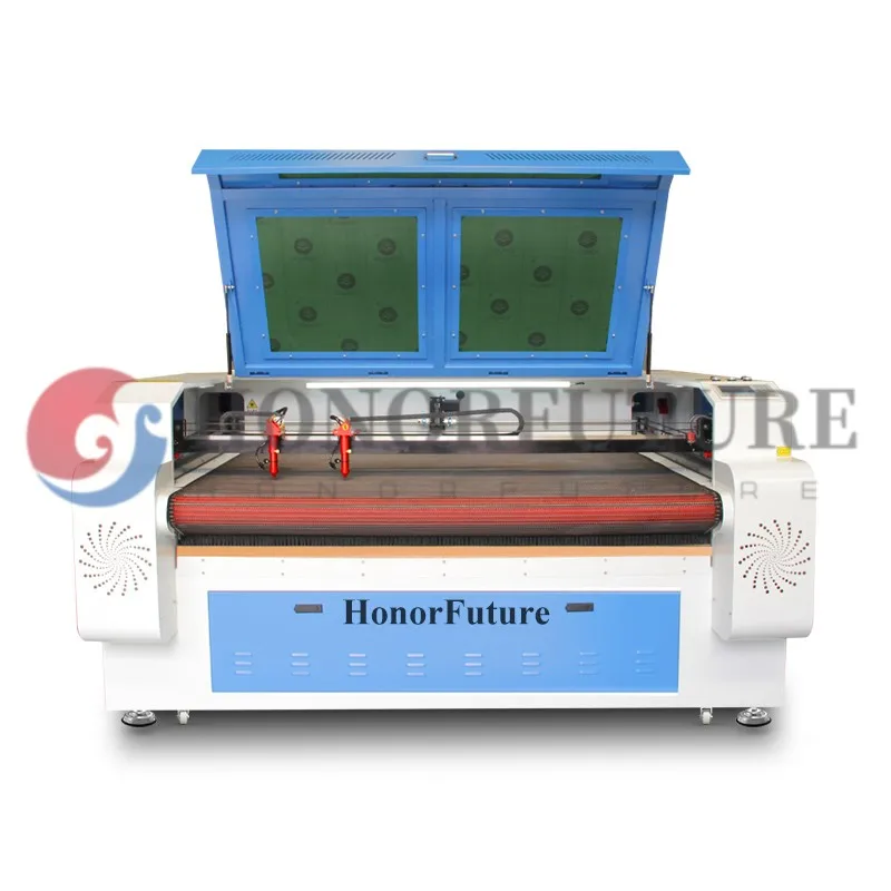 80W 100W Automatic Cutting Fabric Laser Cutter CO2 Laser Cutting Machine for Jeans T-Shirt with Auto Feeding System