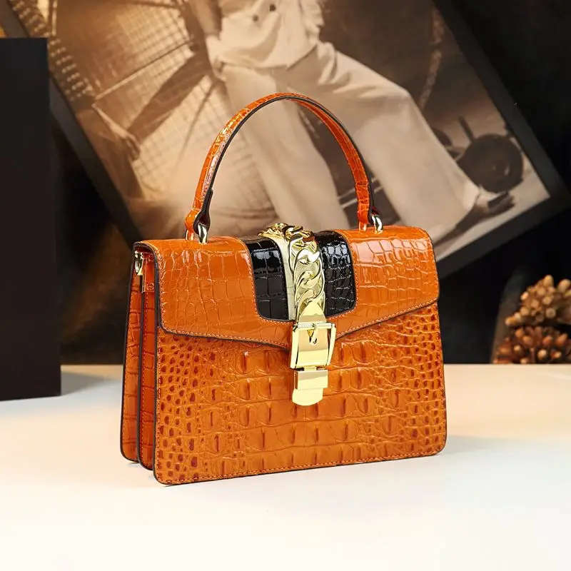 Designer Brand New Women\'s Fashion Leather Crocodile Handbag Shoulder Crossbody Bags for Women Bolsas Para Mujeres