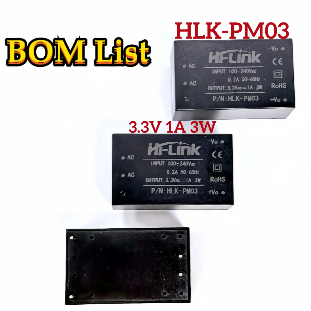 HLK-PM03 AC-DC 220V to 3.3V 1A 3W Step Down Buck Isolated Power Supply Module Hi-Link authorized distributor