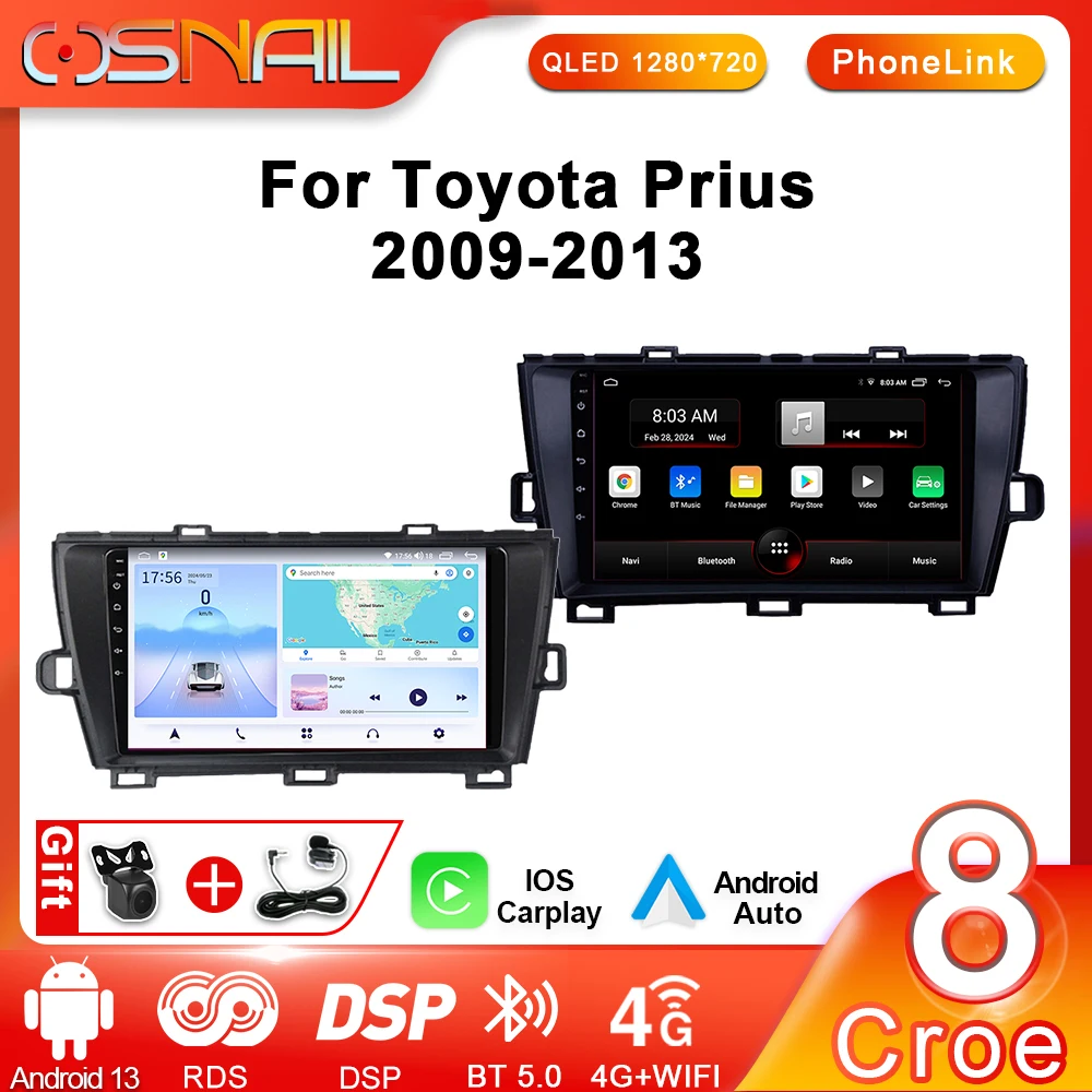 

COSNAIL Car Radio For Toyota Prius XW30 2009 - 2015 Multimedia Video Player Stereo Navigation Carplay Auto Android No 2 Din DVD