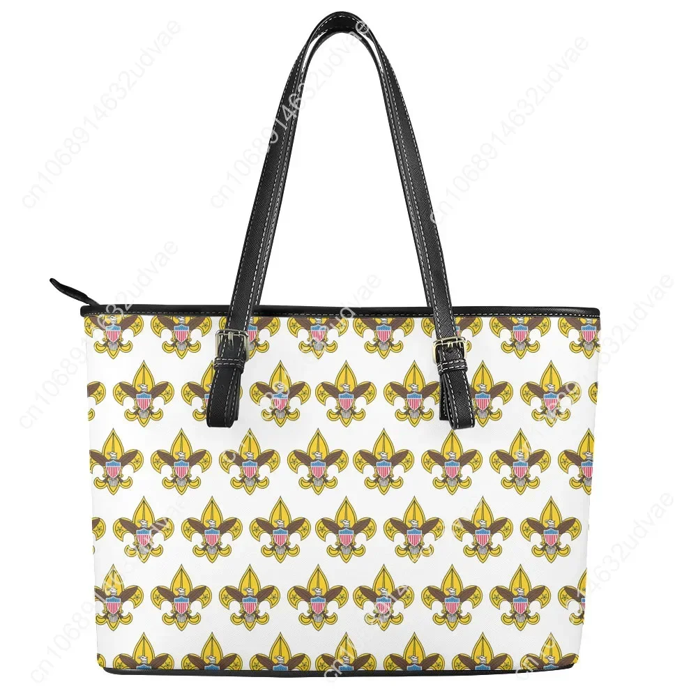 Scouts of America Handbag Womens Mens Personalized Tote Bag Fashion Shoulder Bag Business Commuter Leather Grocery Bag Gift
