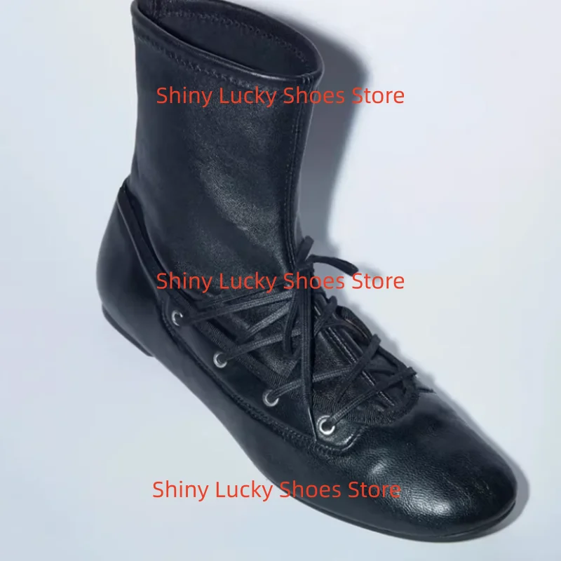 

Crossover Strap Shoes for Women Square Toes Flat Heels Pleated Ladies Sewing Lines Chassure Femme Solid Chassure Femme Stitching