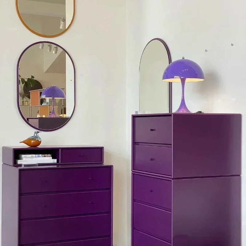 Grape purple dopamine chest desk bedside table storage cabinet locker