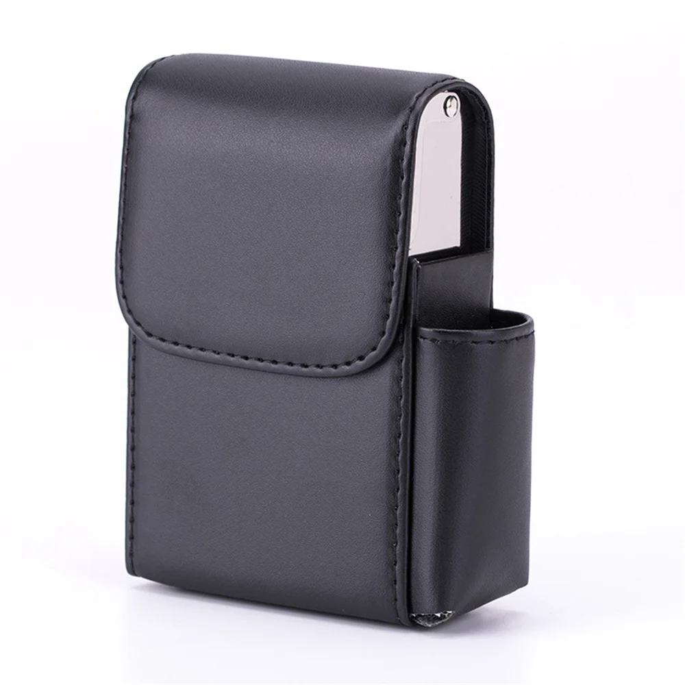 Leder Zigarette Fall Original Boxen PU Halten 20 stücke Zigaretten Butan Gas Leichter Geschäftsmann Zigarette Fall Gadgets Für Männer Rauch – Detail 14