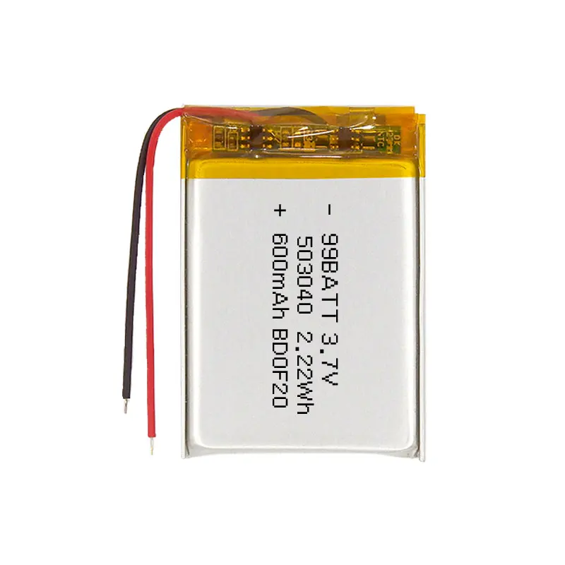 1-10pcs 3.7V 600mAh 603040 503040 Rechargeable Li-Po Battery, Lithium Polymer Ion Pack for Dash Cam, Bluetooth Speaker, GPS view 4