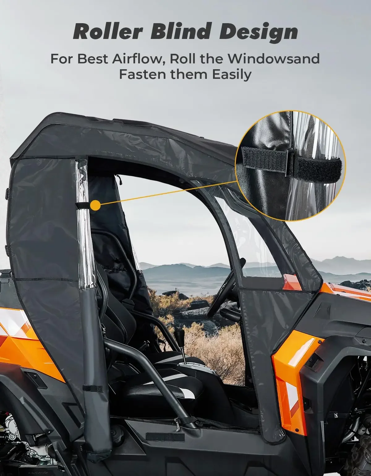 PVC Zipper Soft Side Door Compatible with CFMOTO ZForce 800 EX/Trail, ZForce 500, 1000 Water-Resistant Cab Enclosure Upper Doors