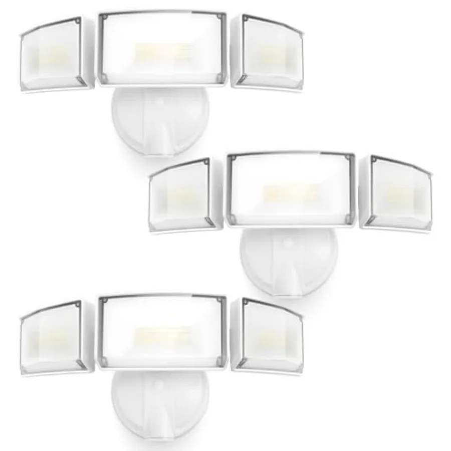 

Комплект из 3 светодиодных прожекторов 75 Вт, 8000 люмен, с выключателем, для наружного освещения, черные, для безопасности, с высокой яркостью и прочным алюминиевым корпусом