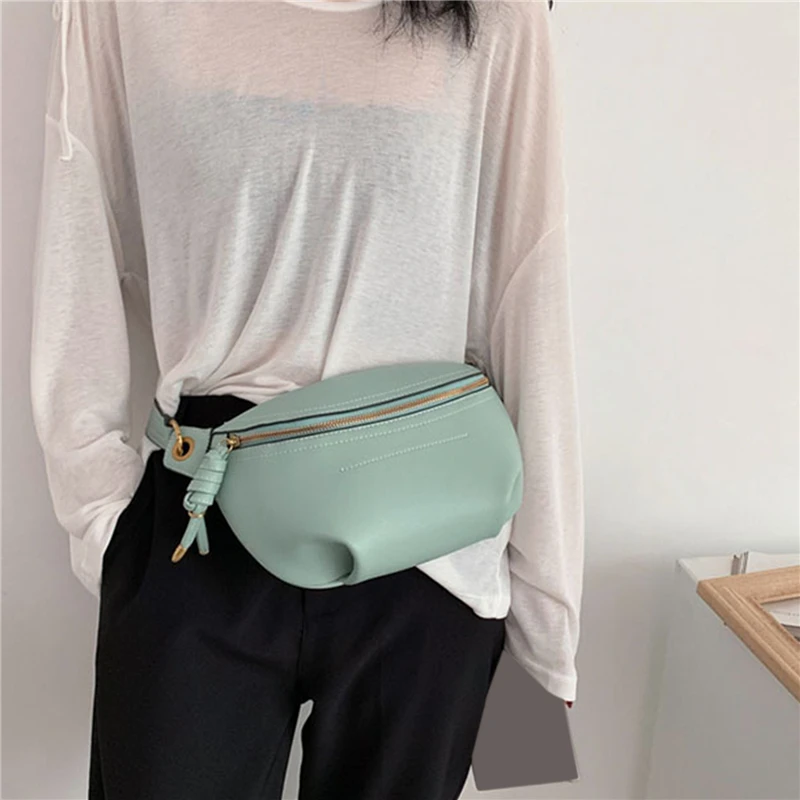 Women Waist Packs White Purse Leather Fanny Letter Belt Bags Shoulder Messenger Female Wallet Fashion Chest Crossbody Bag Pouch