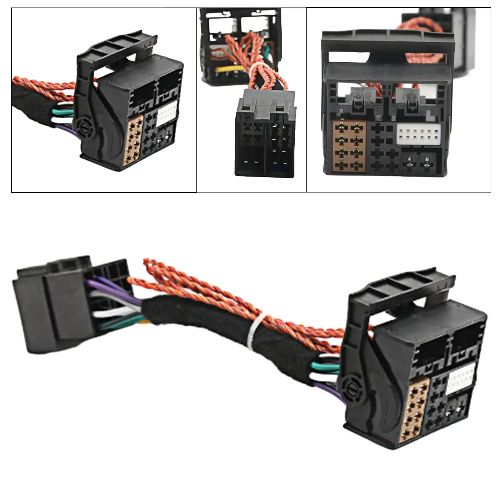 Radio Wiring Harness PQ to Mqb Transfer Line Easily Mount Mib Modification for RCD330 RCD330G Durable Automobile Repairing