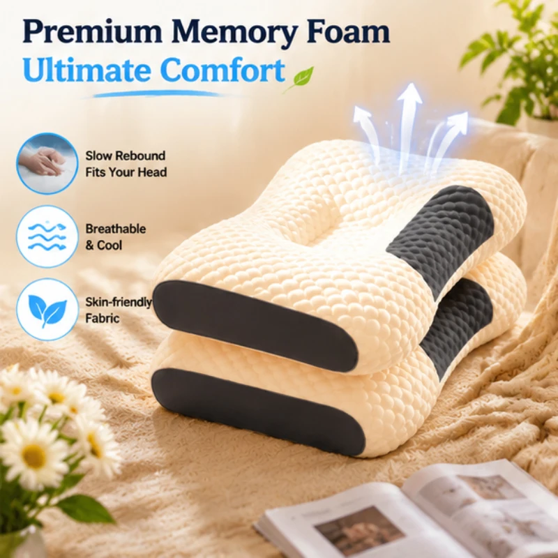 Almohada cervical para SPA doméstico, relleno interior de fibra de soja, soporte ortopédico, cojín de masaje suave para dormir por la noche, relajación total