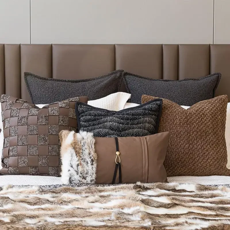 30X50/45X45/50X50CM Coffee Throw Pillow Cover Modern Light Luxury Waist Cushion Cover Decor Home Decorative Pillowcase