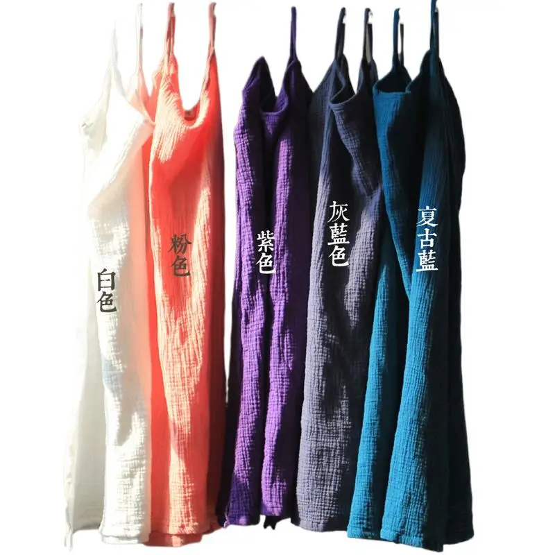 

Summer 2024 New Spaghetti Strap Long Dress Women Cotton Linen Casual Dress Female Elagant Sleeveless Dress plus size 5XL