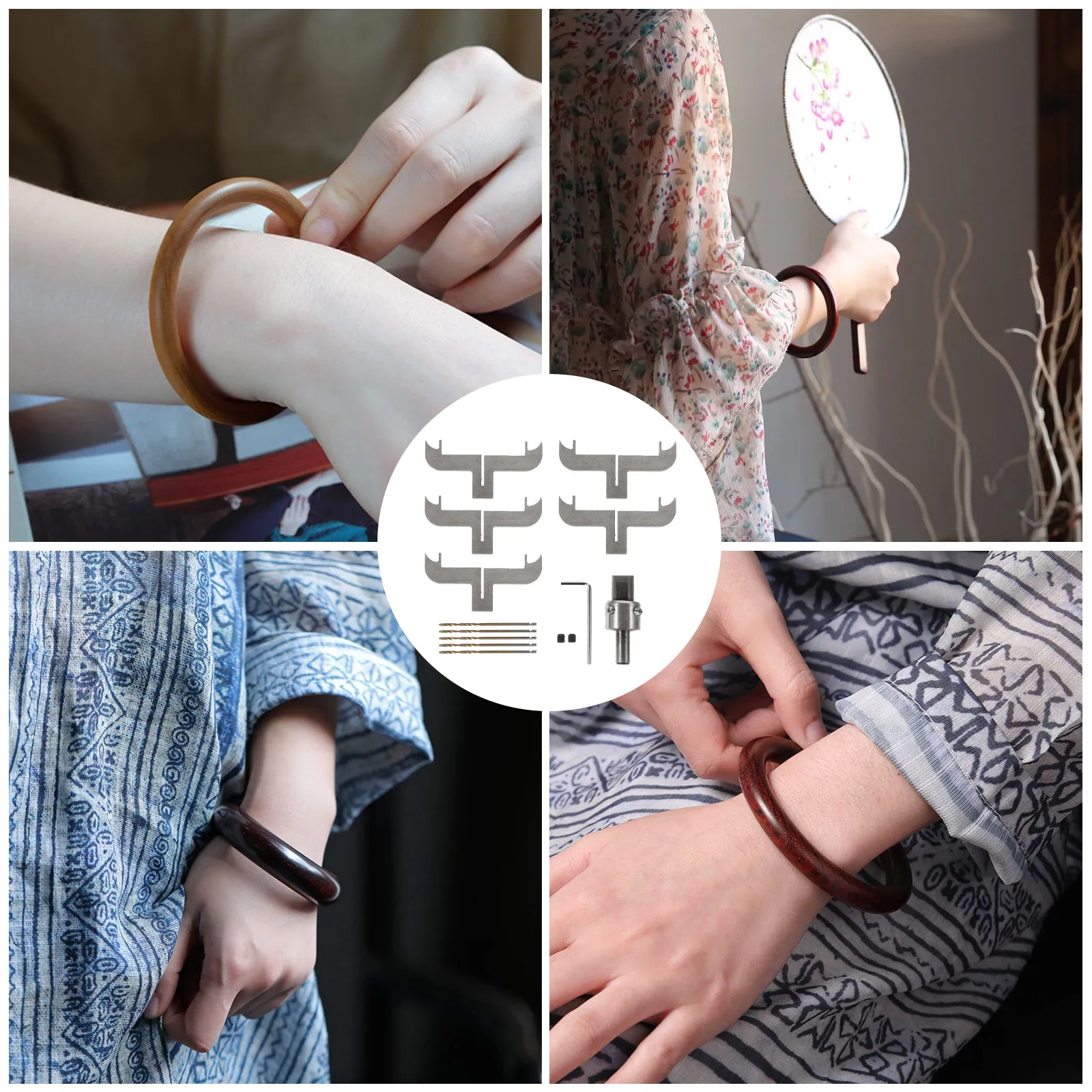 

Набор фрез для браслетов и деревянных колец, инструмент для изготовления деревянных кругов, набор для ювелирных поделок