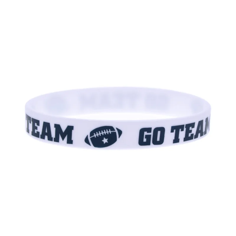 50 Stück bedruckte Rugby-Silikon-Armbänder, Sport-Team-Spieler-Support-Gummibänder für Männer und Frauen – Detail 5