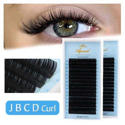 AGUUD J B C D Curl Volume Wimpernverlängerung 0,03 mm Faux Nerz Einzelwimpern Mattschwarz Klassisches Wimpernverlängerungszubehör