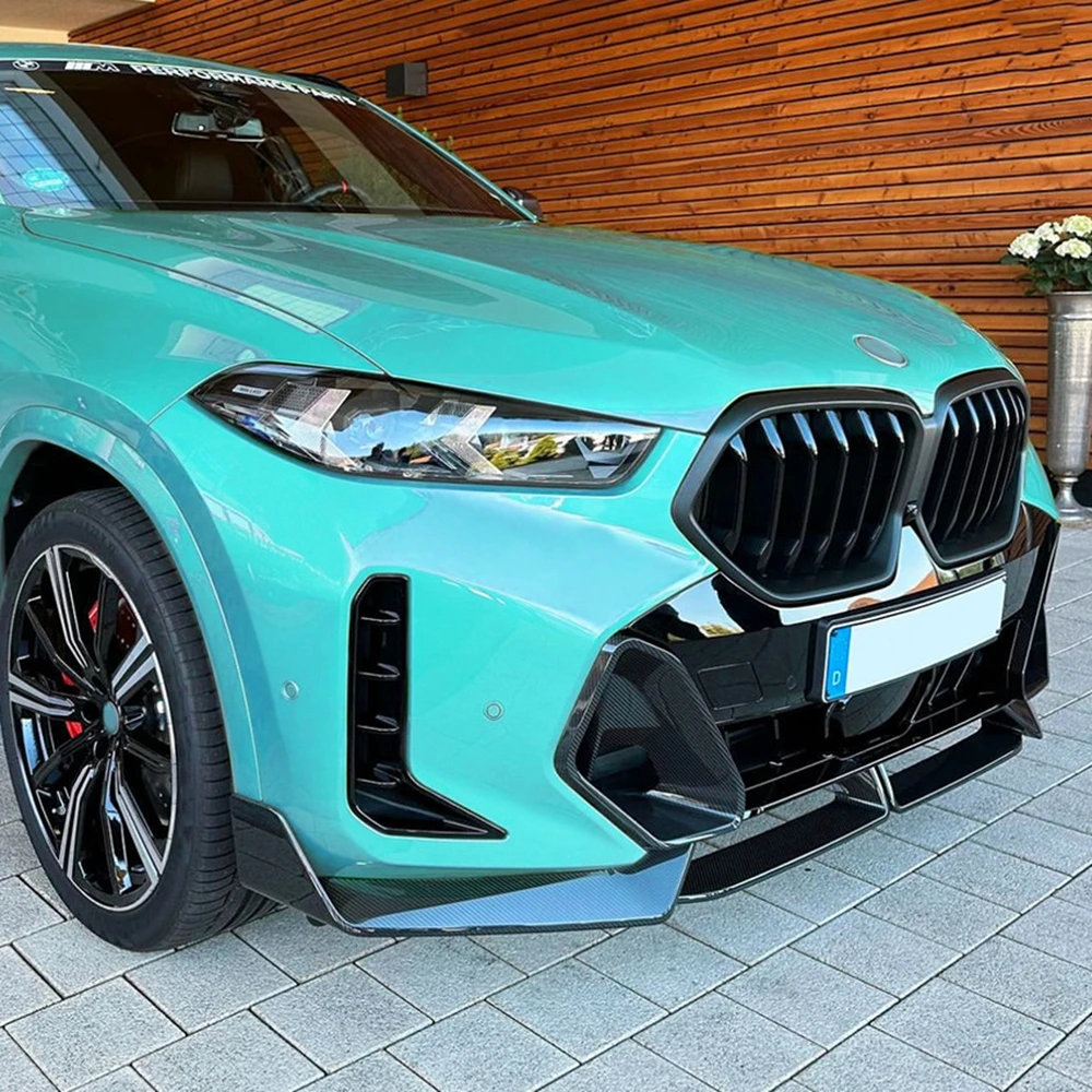 

Для BMW X6 G06 LCI M спортивный автомобильный передний бампер, спойлер, разделитель, диффузор, внешнее украшение от ABS, глянцевый черный 2023,