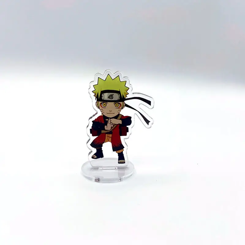 New Cartoon Anime Naruto Acrylic Figure Stand Model Uchiha Sasuke Cosplay Plate Desk Decor Handmade Ornament Student Gift