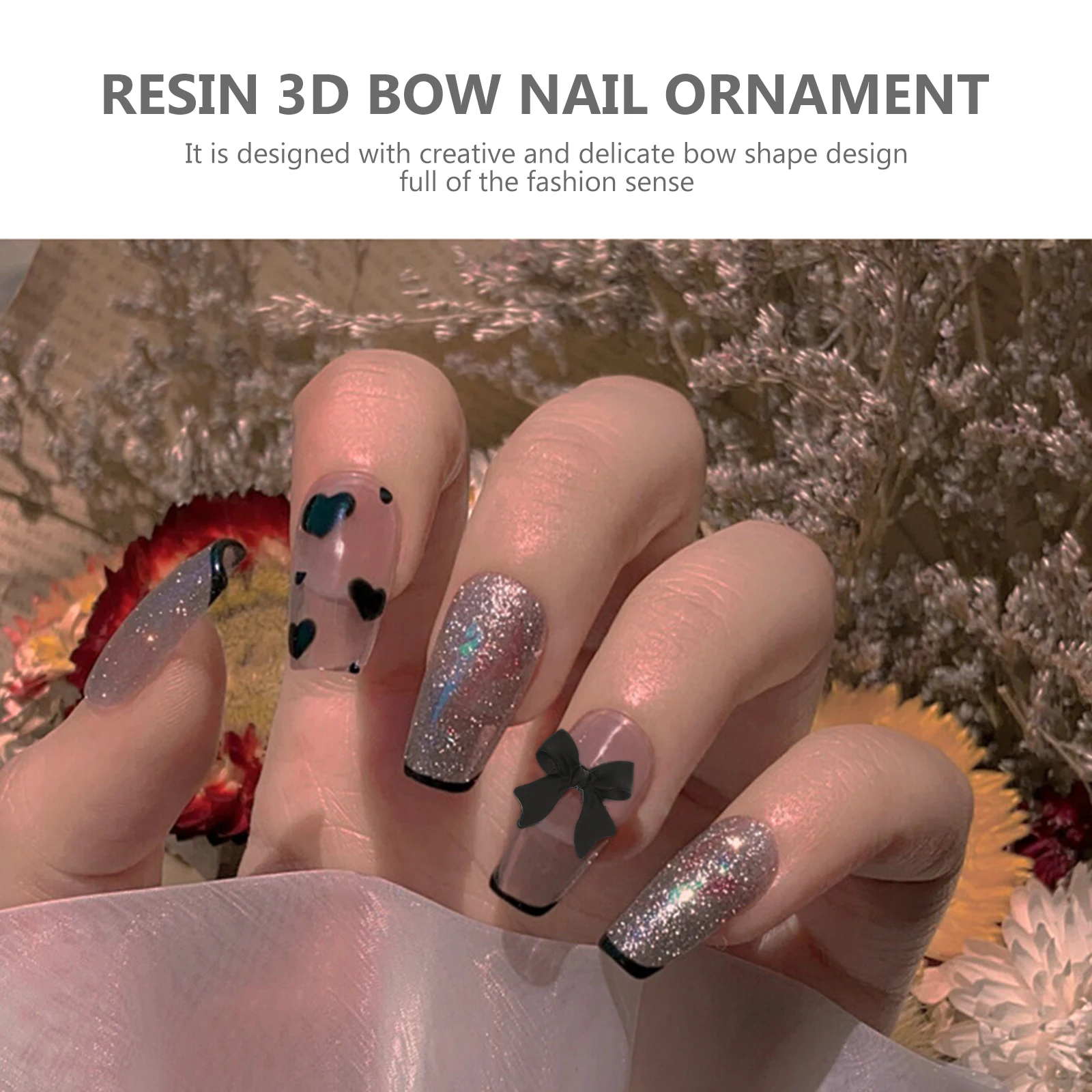 

100pcs White Resin 3D Bow Nail Art Decor DIY Accessories for Girls Salon Use Nail Art Diy Bow Decor Fashion nament