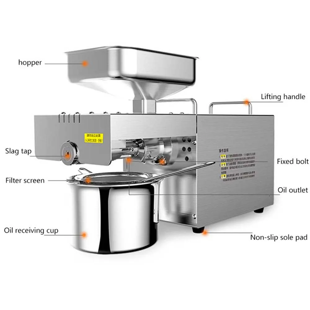 Household Oil Presser Commercial Oil Extractor Presse Huile Fully Automatic Multifunctional Atainless Steel Oil Press Machine