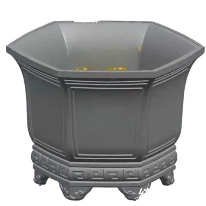 Hexagonal new bottom grouting mold thickened self-made cement flower pot plastic grinding self-made concrete