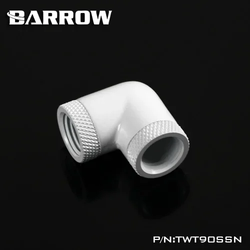 Barrow Black Silver G1 / 4 '' thread 90 degree two Rotary Fitting Adapter Rotating 90 degree water cooling Adapter TWT90SSN