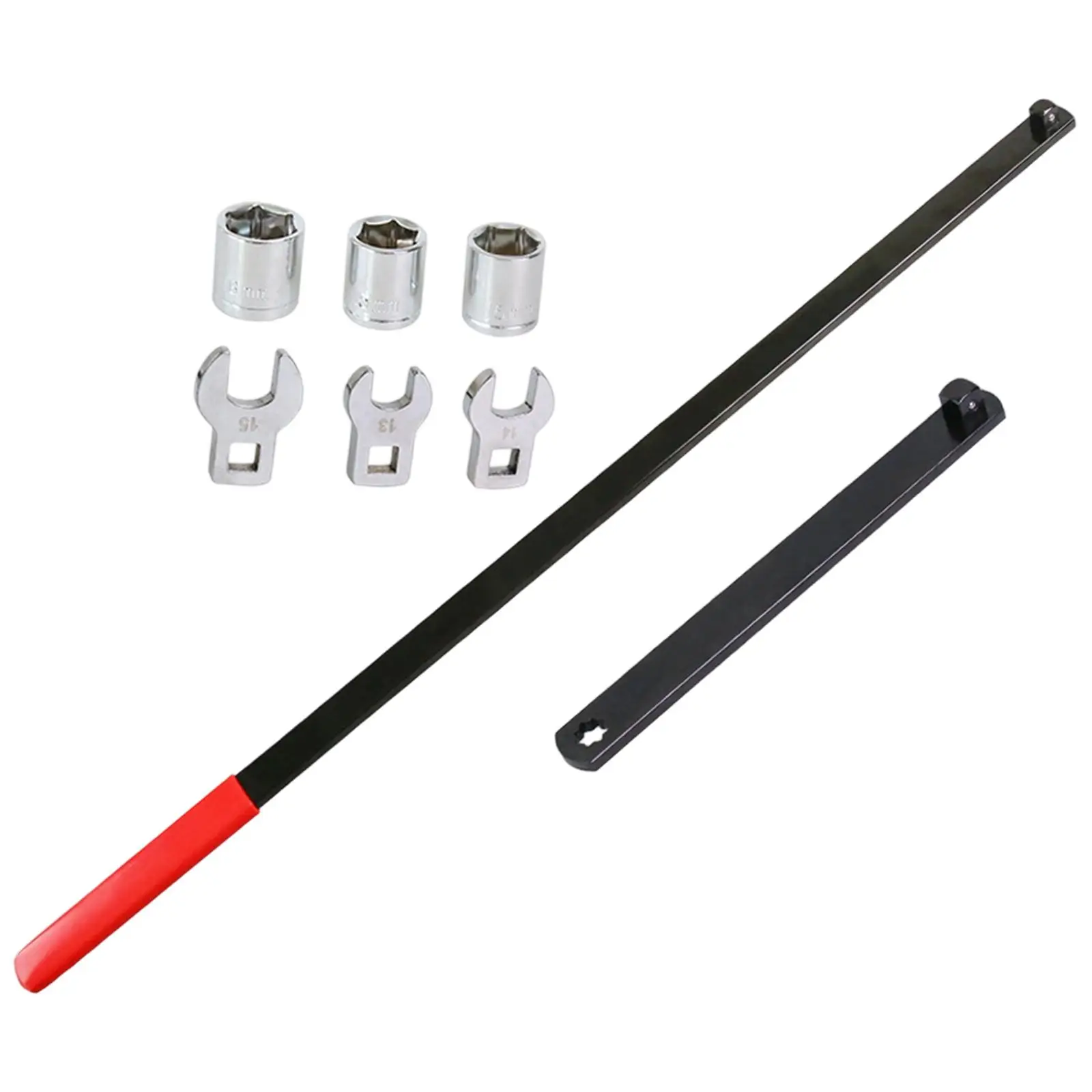 

8 Pieces Serpentine Belt Tensioner Tool Kit Carbon Steel Professional Multifunctional Extended Reach Sturdy with Extension Bar