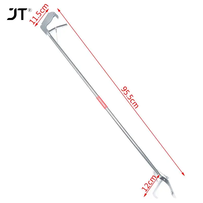 1.2m Foldable Snake Tongs Stick Easy Reach Pick Up Tool Foldable Garbage Clip Full-body Stainless Steel Design