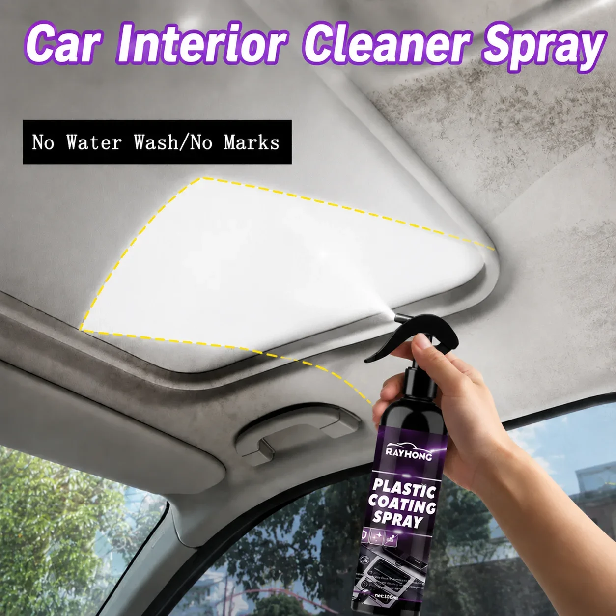 Auto Interior Plastic Care Spray Dashboard Seat Cleaner Restore Faded Surface Long Lasting Shine Protectant