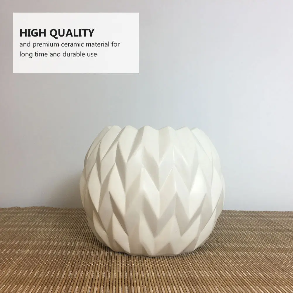 

Ceramic Flower Vase Chic Floral Plant Pot Simple Style Office Balcony Decoration Mini Pot for Cactus and Home Garden Use
