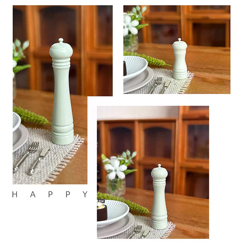 Meubles de maison de poupée en alliage, 3 pièces, bouteille de broyage de poivre de cuisine, Mini scène Miniature, modèle accessoires de poupée