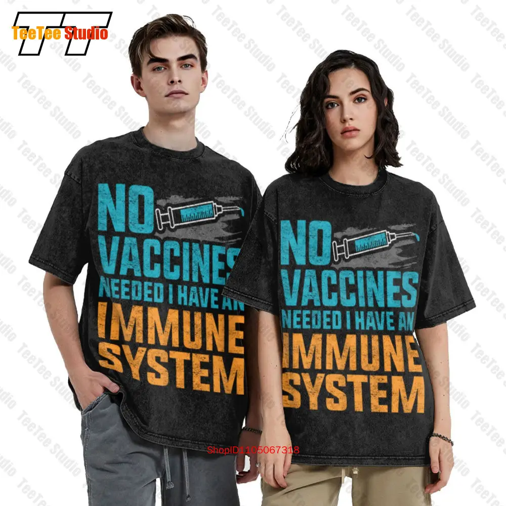 

Винтажная футболка Vaccines Needed I Have An Immune System Vaccinated Anti Vaccine 2021, L9VY