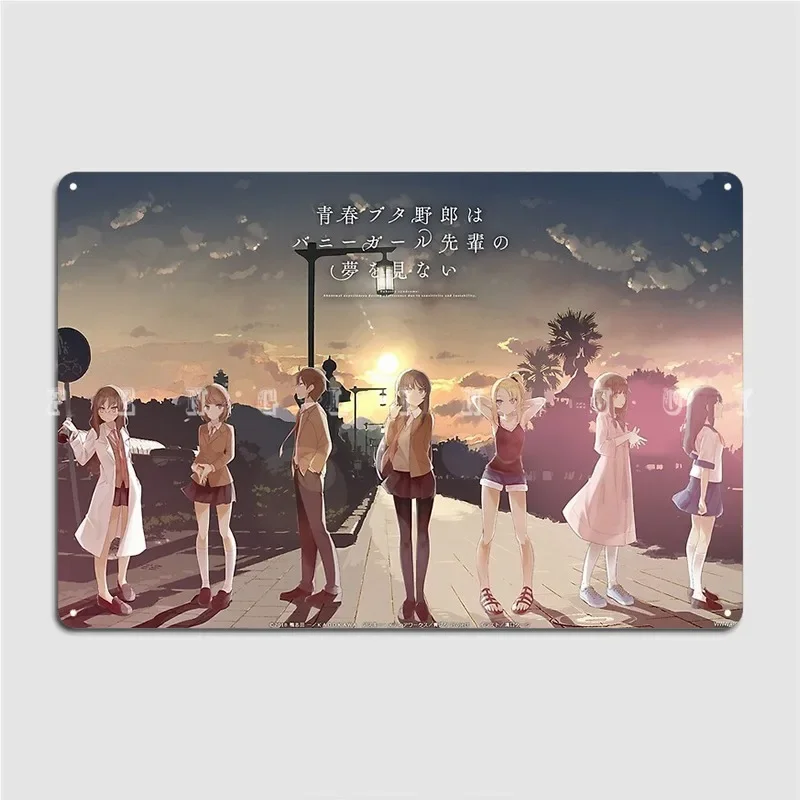 Bunny Girl Senpai Everybody Metal Plaque Poster Club Party Wall Decor Pub Garage Create Tin Sign Posters