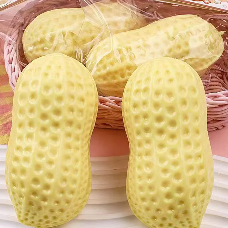 Big Size Peanut Squishy Toy Slow Rebound Sensory Squeeze Toy Stress Anxiety Relief Fidget Toy Gift for Kids Adults