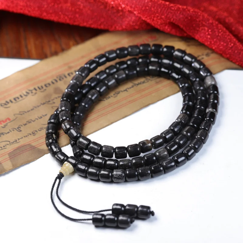 Authentic Yak Horn Buddha Bead Chain Hoh Xil Black Gold Horn Beads Men and Women Multi-circle Bracelet Horn Products Whol