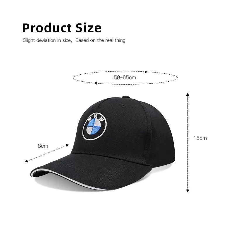 Cap Sports Sunshade Baseball Hat Car Badge Peaked for BMW E46 E90 E60 F30 F10 E39 E36 F20 G20 G30 E92 E87 E91 X5 E70 F11 E30 F31