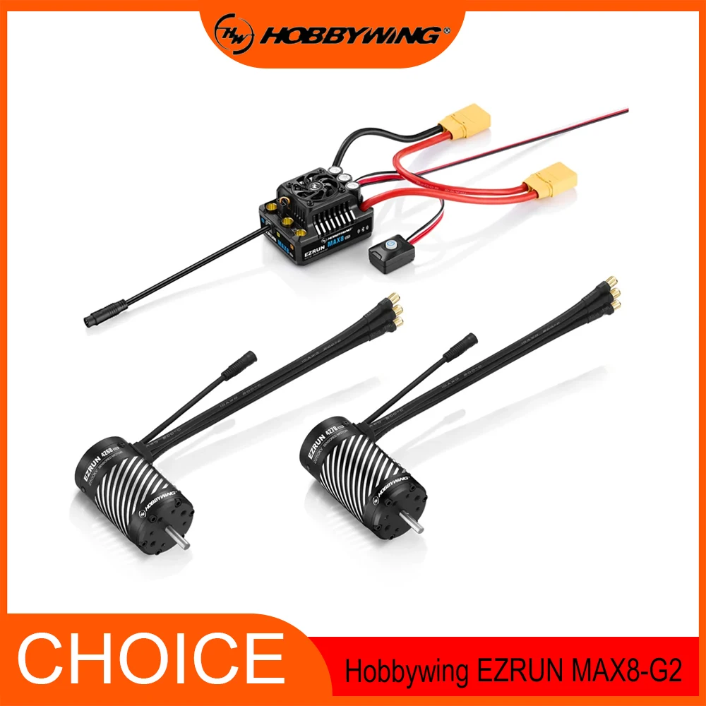 

Hobbywing EZRUN MAX8 G2 160A ESC + 4278SD 2250KV/4268SD 2500KV Бесщеточные двигатели с датчиком | Мощность багги и Monster Truck в масштабе 1/8