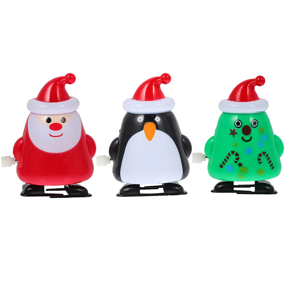 

3Pcs Lovely Xmas Elements Kids Plaything Small Size Easy Grasp Wind Up Design Perfect for Easter Festivals Wind Up Toy