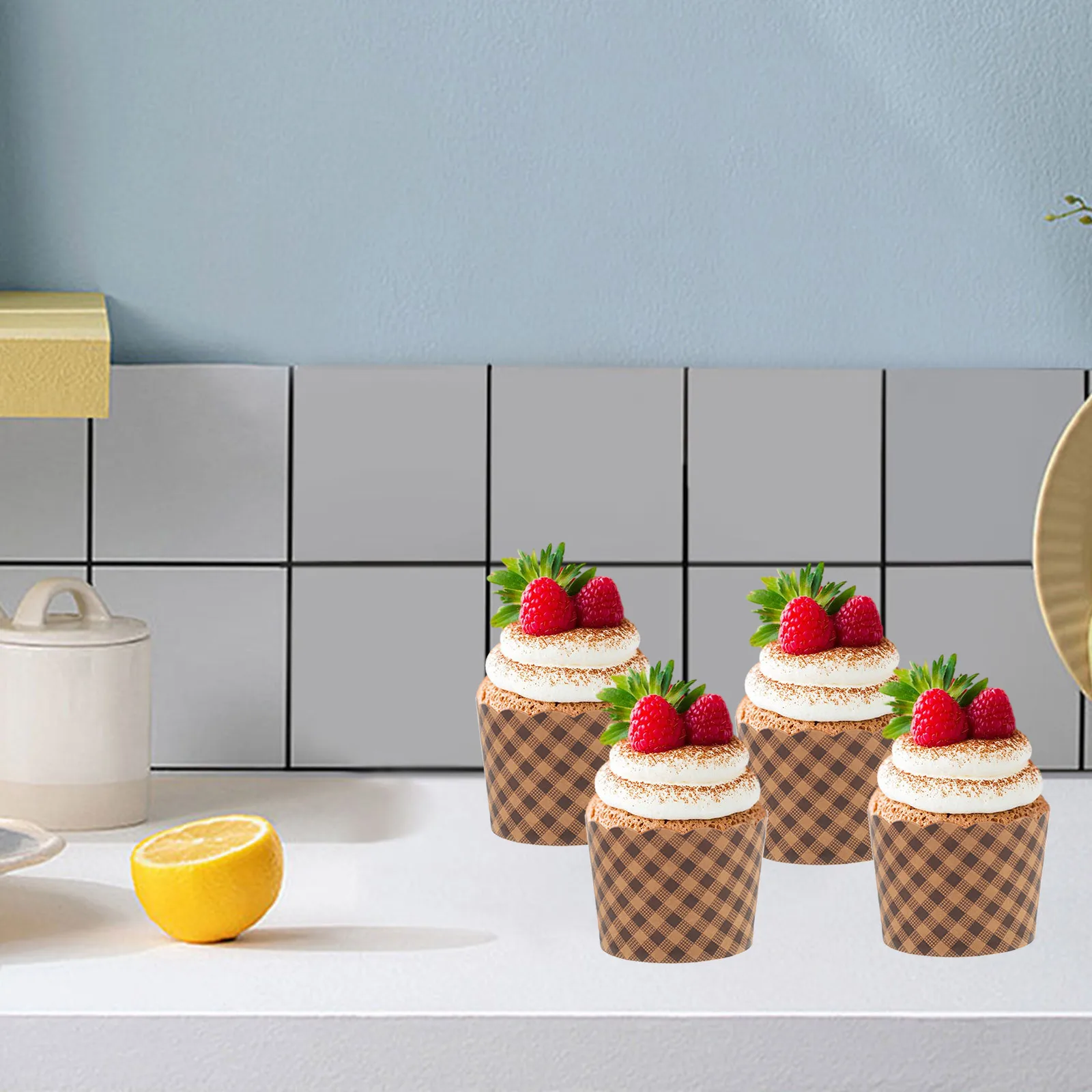 

50Pcs Paper Cupcake Liners Kraft Baking Cups Cupcake Holders Muffin Wrappers for Wedding Birthday Party Cake Baking Liners