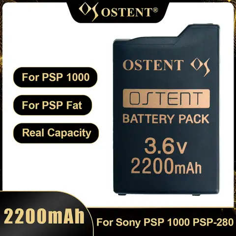 OSTENT 2200mAh 2500mAh 3.6V Rechargeable Lithium Battery Pack for Sony PSP1000 PSP-280 Console Real Capacity Replacement Battery