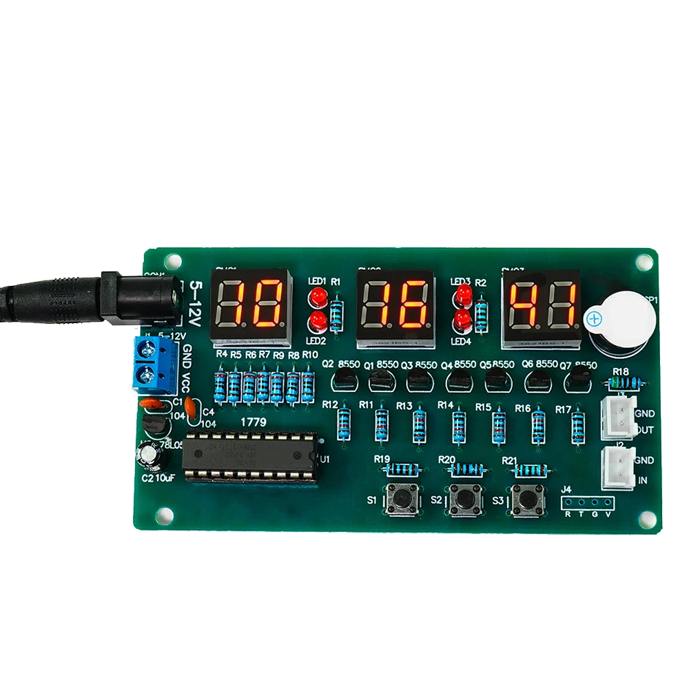 DIY Red Display 6 Digital Clock LED Module DC 5-12V 51 Microcontroller Electronic Clock Kit Welding Practice Electronic Kit
