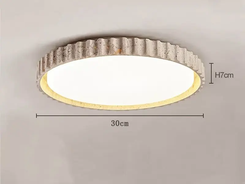 

Minimalist Japanese Wabi Sabi Travertine Stone Full Spectrum LED Ceiling Light Vintage Nordic Style Living Room Bedroom Decor