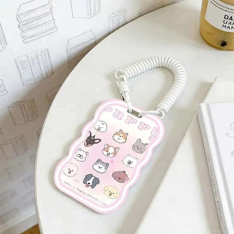 Card Protective Case for Photo Protector Student Bus/Meal Card Protection Case Stretchable Spring Cord Kpop Photocard Holder